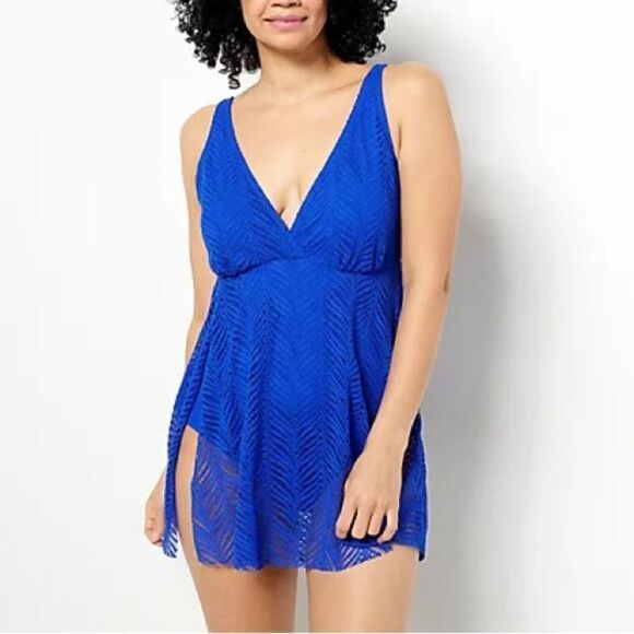 Kim Gravel x Swimsuits For All Crochet Overlay Swim Dress - Picture 1 of 7